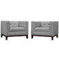 Serve Armchairs Set of 2, Grey, Fabric 11451