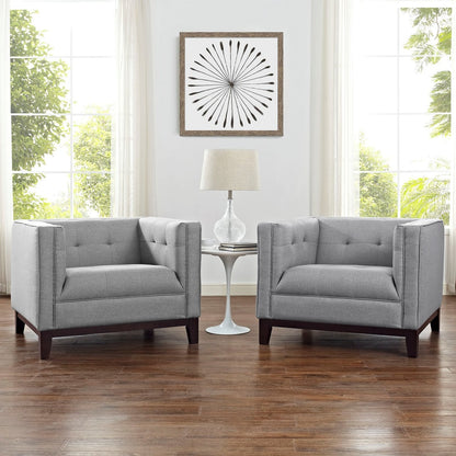 Serve Armchairs Set of 2, Grey, Fabric 11451