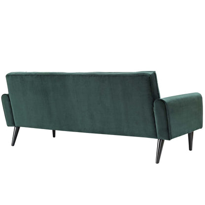 Delve Velvet Sofa, Green, Fabric 11452