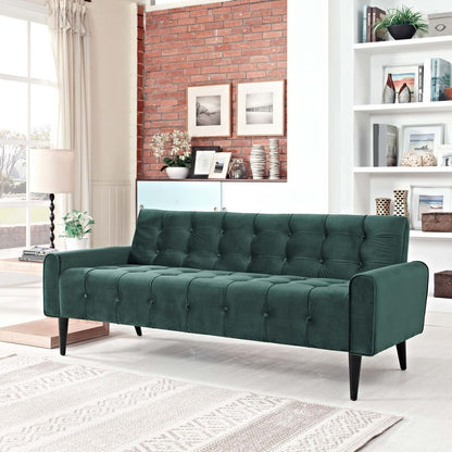 Delve Velvet Sofa, Green, Fabric 11452