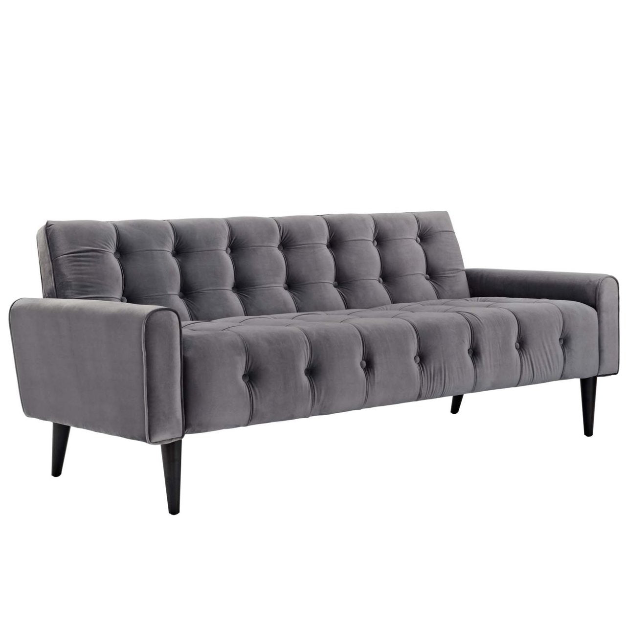 Delve Velvet Sofa, Grey, Fabric 11453