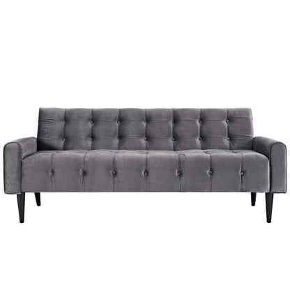 Delve Velvet Sofa, Grey, Fabric 11453