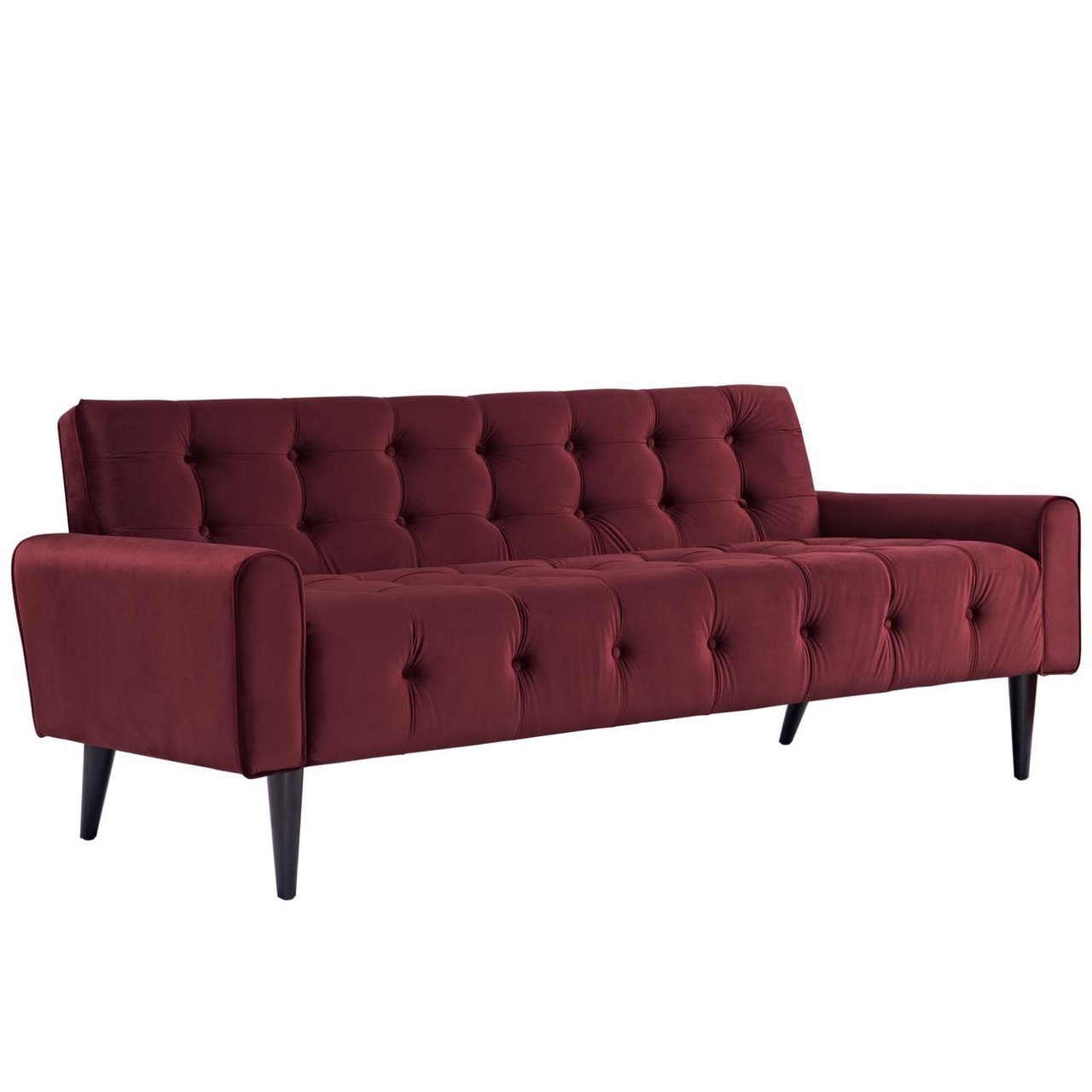 Delve Velvet Sofa, Red, Fabric 11454