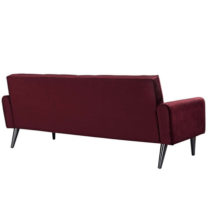 Delve Velvet Sofa, Red, Fabric 11454