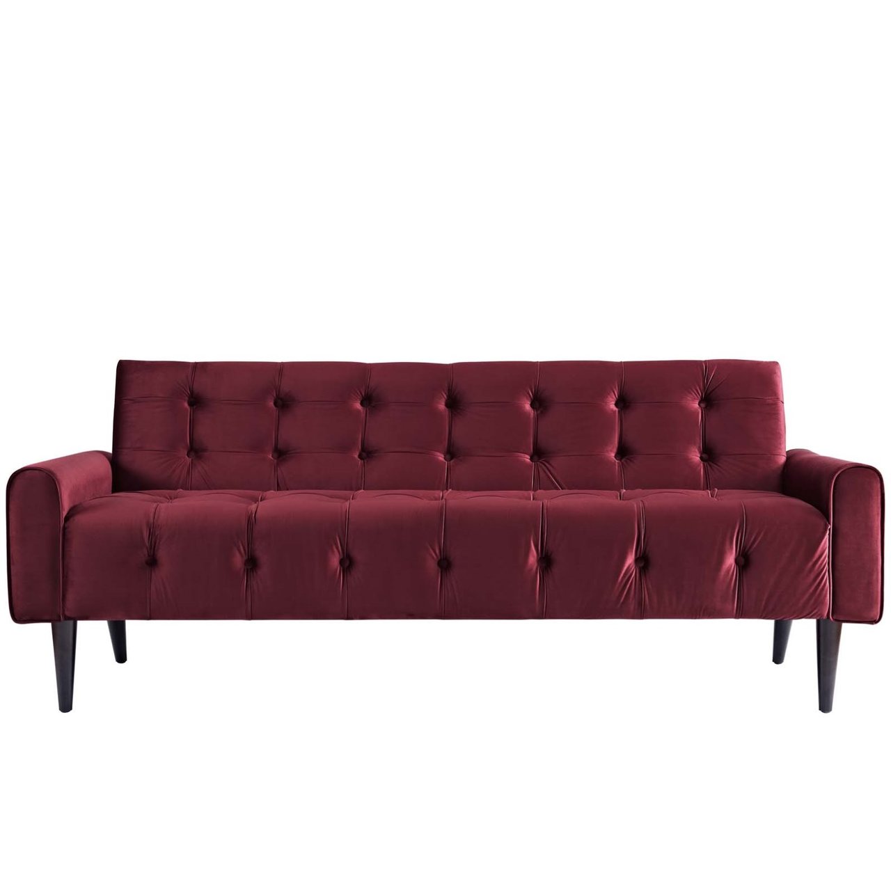 Delve Velvet Sofa, Red, Fabric 11454
