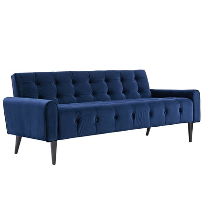 Delve Velvet Sofa, Navy, Fabric 11455