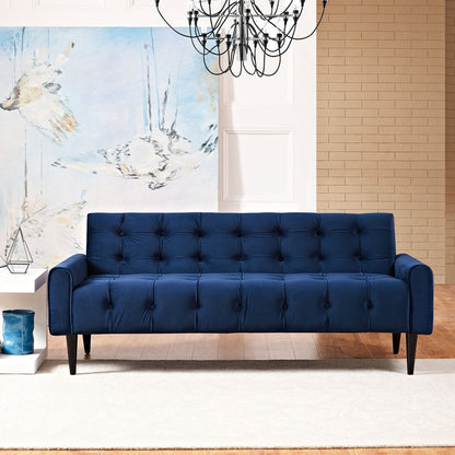 Delve Velvet Sofa, Navy, Fabric 11455