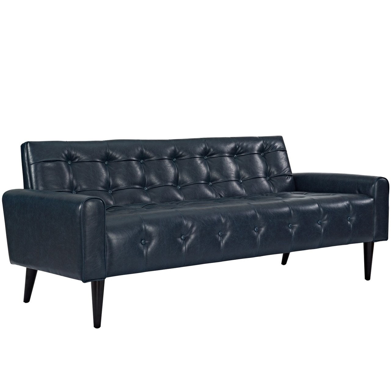 Delve Upholstered Vinyl Sofa, Blue, Faux Leather 11456