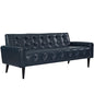 Delve Upholstered Vinyl Sofa, Blue, Faux Leather 11456