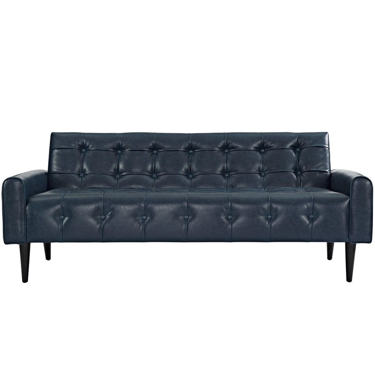 Delve Upholstered Vinyl Sofa, Blue, Faux Leather 11456