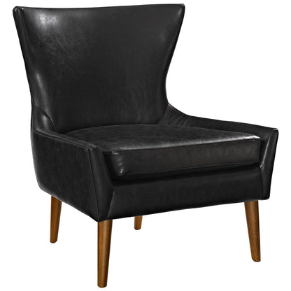 Keen Upholstered Vinyl Armchair, Black, Faux Leather 11458