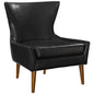 Keen Upholstered Vinyl Armchair, Black, Faux Leather 11458