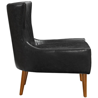 Keen Upholstered Vinyl Armchair, Black, Faux Leather 11458