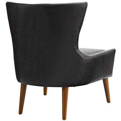 Keen Upholstered Vinyl Armchair, Black, Faux Leather 11458