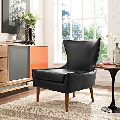 Keen Upholstered Vinyl Armchair, Black, Faux Leather 11458