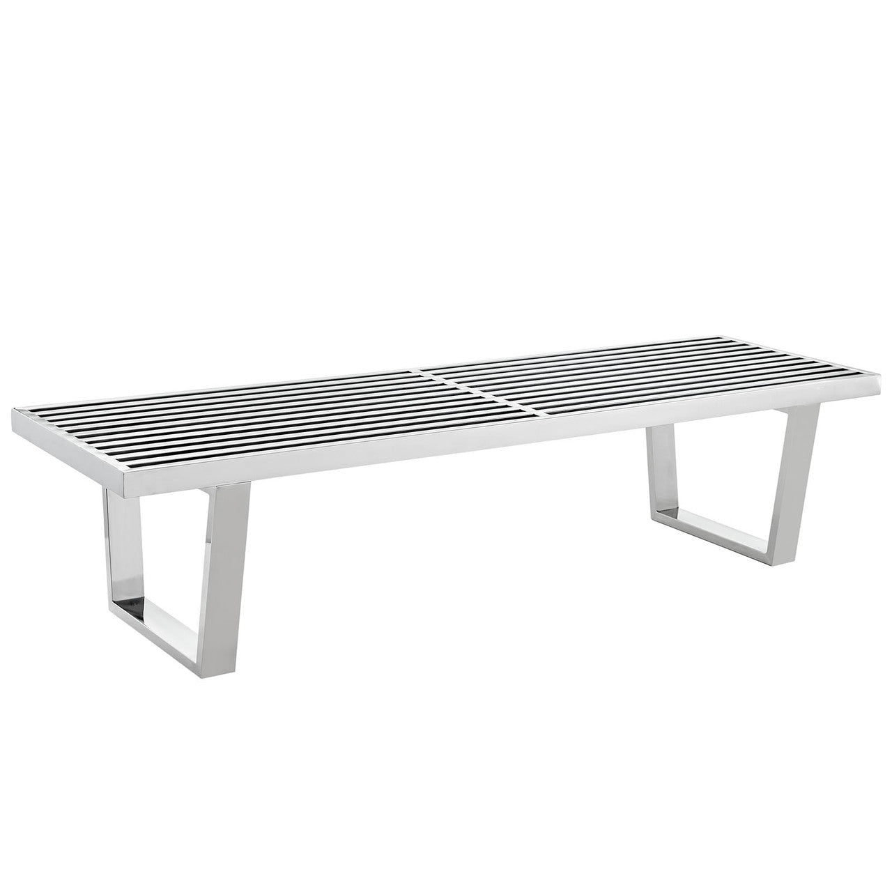 Sauna 5' Stainless Steel Bench in Silver