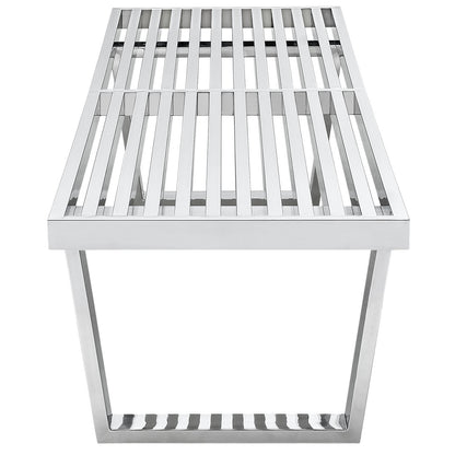Sauna 5' Stainless Steel Bench in Silver