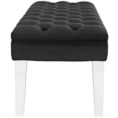 Valet Velvet Bench, Black, Fabric 11464