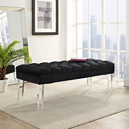 Valet Velvet Bench, Black, Fabric 11464