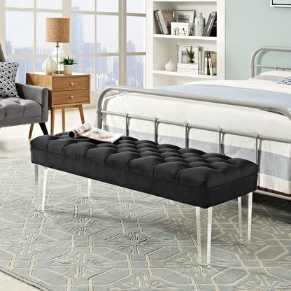Valet Velvet Bench, Black, Fabric 11464