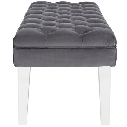 Valet Velvet Bench, Grey, Fabric 11465
