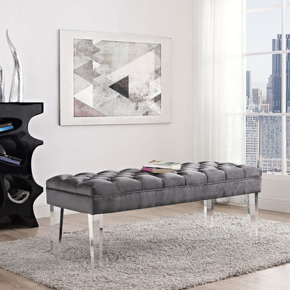 Valet Velvet Bench, Grey, Fabric 11465
