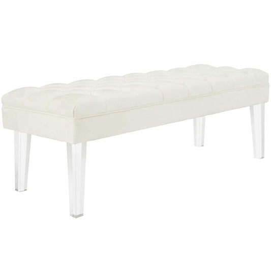 Valet Velvet Bench, White, Fabric 11466