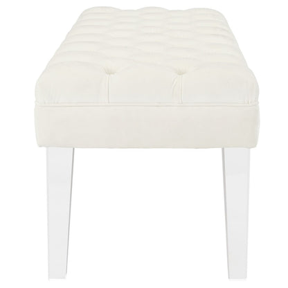 Valet Velvet Bench, White, Fabric 11466