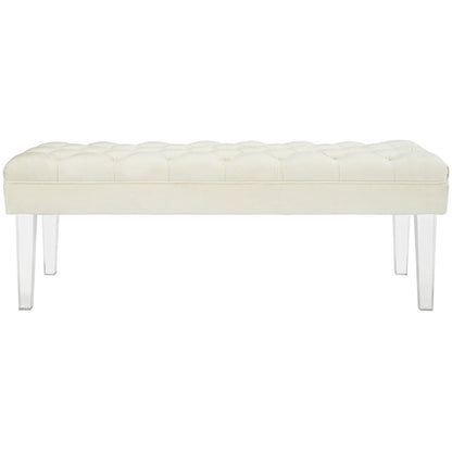 Valet Velvet Bench, White, Fabric 11466