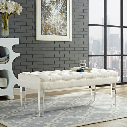 Valet Velvet Bench, White, Fabric 11466