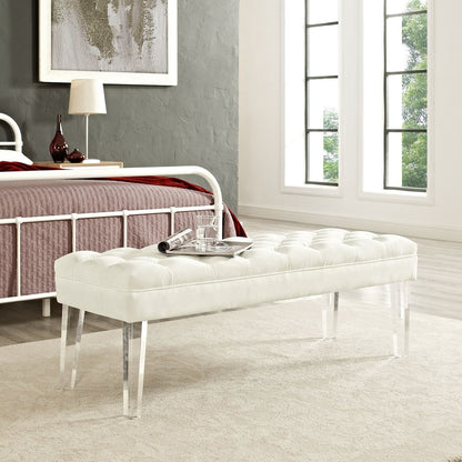 Valet Velvet Bench, White, Fabric 11466