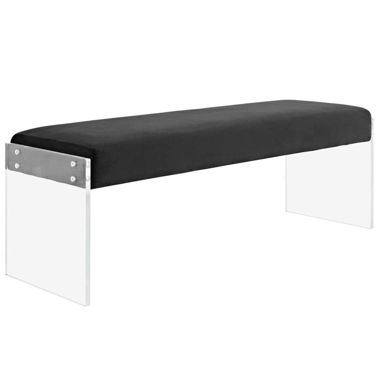 Roam Velvet Bench, Black, Fabric 11468
