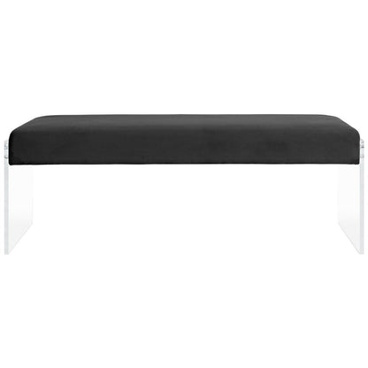 Roam Velvet Bench, Black, Fabric 11468