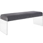 Roam Velvet Bench, Grey, Fabric 11469