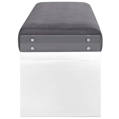 Roam Velvet Bench, Grey, Fabric 11469