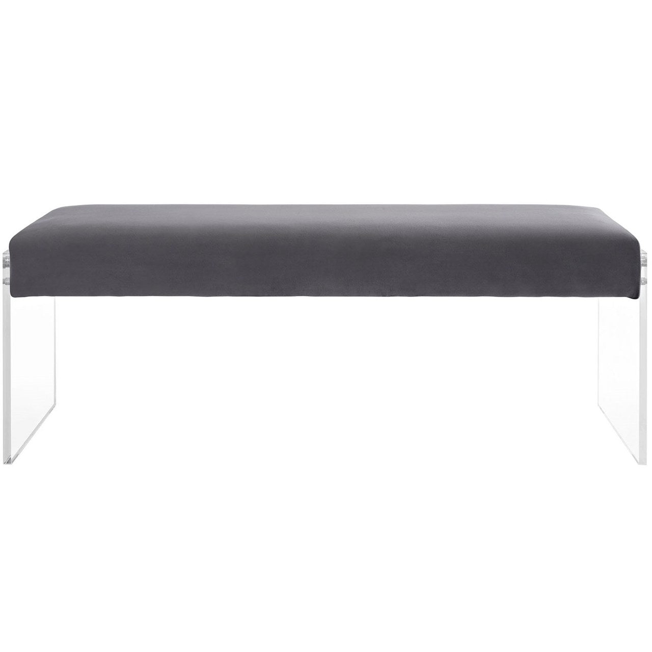 Roam Velvet Bench, Grey, Fabric 11469