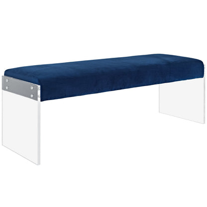Roam Velvet Bench, Navy, Fabric 11470
