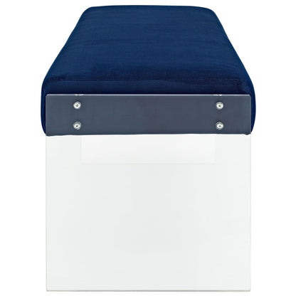 Roam Velvet Bench, Navy, Fabric 11470