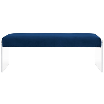 Roam Velvet Bench, Navy, Fabric 11470
