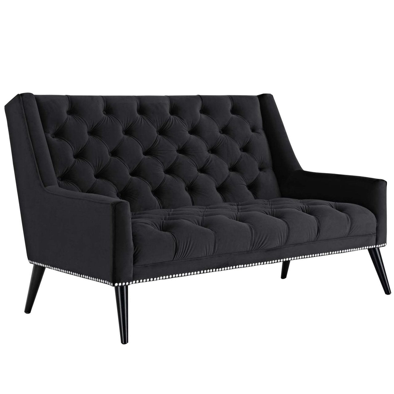 Peruse Velvet Loveseat, Black, Fabric 11471