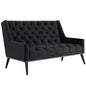 Peruse Velvet Loveseat, Black, Fabric 11471