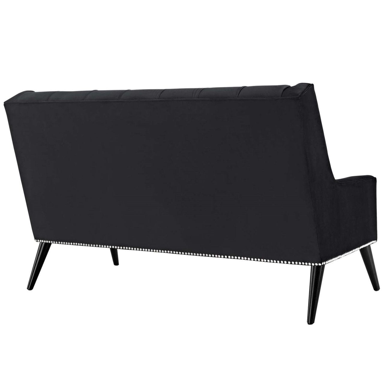 Peruse Velvet Loveseat, Black, Fabric 11471