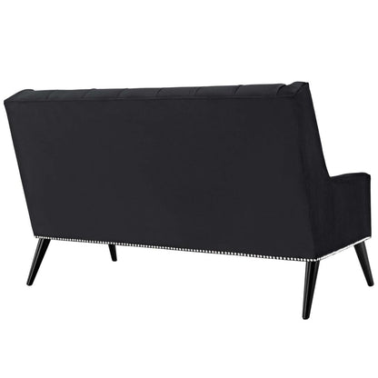 Peruse Velvet Loveseat, Black, Fabric 11471