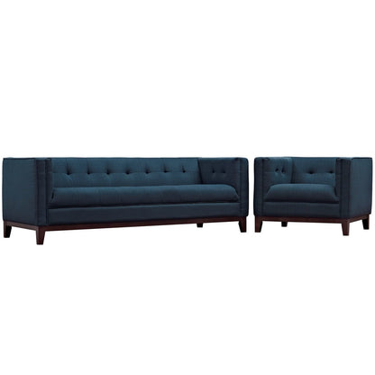 Serve Living Room Set Set of 2, Navy, Fabric 11477