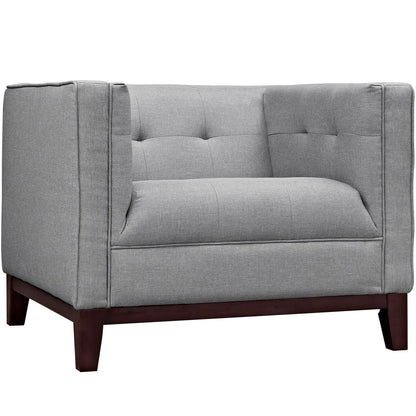 Serve Living Room Set Set of 2, Grey, Fabric 11480