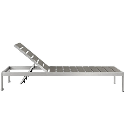 Shore Chaise Outdoor Patio Aluminum, Grey, Metal 11483