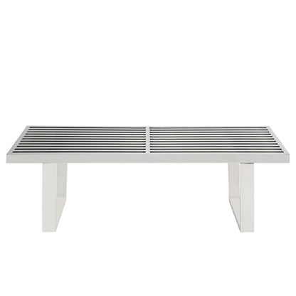 Sauna 4' Stainless Steel Bench in Silver