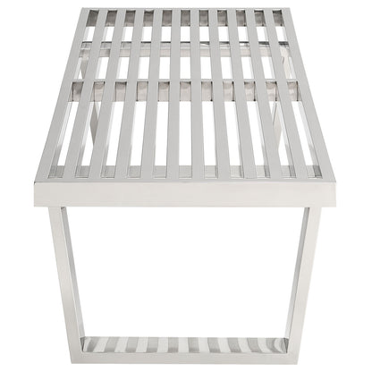 Sauna 4' Stainless Steel Bench in Silver