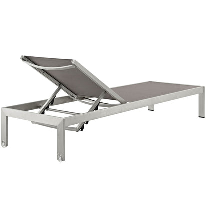 Shore Chaise and Side Table set, Grey, Metal 11487