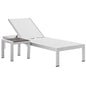 Shore Chaise and Side Table set, White, Metal 11488